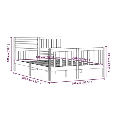 Bedframe massief hout 140x200 cm