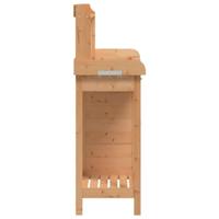 VidaXL Oppottafel met kast 110,5x45x124,5 cm massief vurenhout bruin - thumbnail