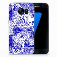 Silicone Back Case Samsung Galaxy S7 Angel Skull Blauw - thumbnail