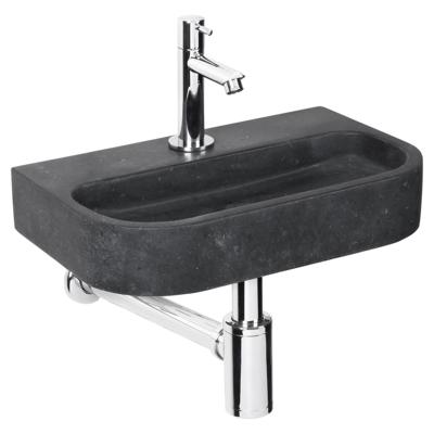 Fonteinset Differnz Ovale Small 38x24x7 cm Natuursteen Zwart