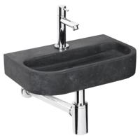 Fonteinset Differnz Ovale Small 38x24x7 cm Natuursteen Zwart - thumbnail