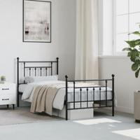 Bedframe met hoofd- en voeteneinde metaal zwart 80x200 cm - thumbnail