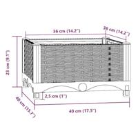 Plantenbak verhoogd 40x40x23 cm polypropyleen - thumbnail