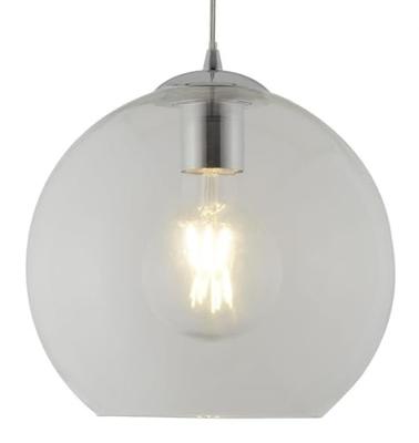 Searchlight Glazen hanglampBalls Ø 25cm grijs met helderglas - 1621CL