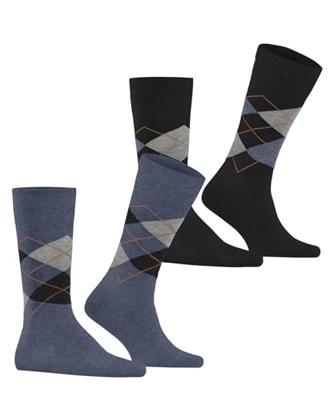 Burlington 2-paar Everyday heren sokken - Argyle - katoenen sokken met ruit print