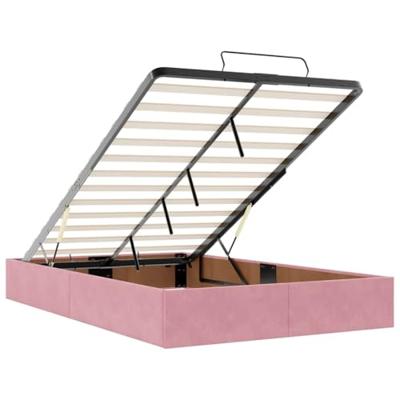 Ottoman bed met matras 120x200cm fluweel roze