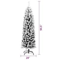Kunstkerstboom met sneeuw smal 240 cm PVC groen - thumbnail