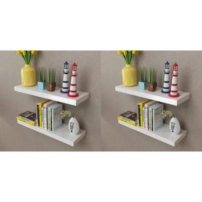 Wandplanken 4 st 60 cm wit