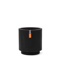 Capi Bloempot Cilinder Groove Zwart Ø15cm - thumbnail