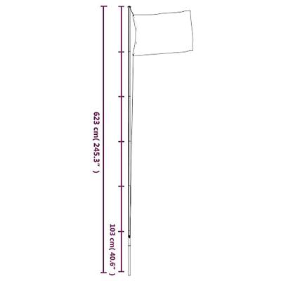 VidaXL Vlaggenmast deelbaar 6,23 m aluminium zilverkleurig VidaXL Vlaggenmast deelbaar 6,23 m aluminium zilverkleurig