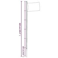 VidaXL Vlaggenmast deelbaar 6,23 m aluminium zilverkleurig - thumbnail