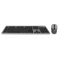 ACT AC5710 Draadloos Toetsenbord + Muis | Set | USB-C/USB-A ontvanger | Qwerty/US layout | Multimedia | Low Profile - Stille Toets | Zwart/Grijs - thumbnail