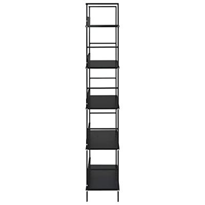 Boekenkast met 5 schappen 60x27,6x158,5 cm bewerkt hout zwart