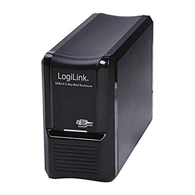 Aluminium USB 3.0 harde schijf behuizing met RAID-functie van LogiLink voor het aansluiten van maximaal twee harde schijven