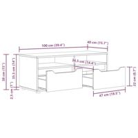 Tv-meubel VISNES 100x40x38 cm bewerkt hout betongrijs - thumbnail