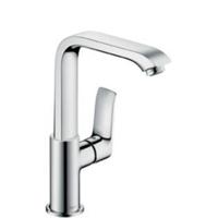 Hansgrohe Metris wastafelkraan met hoge draaibare uitloop met waste chroom 31087000 - thumbnail