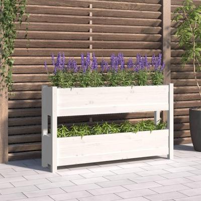 Plantenbak 112x25x66 cm massief grenenhout wit Plantenbak 112x25x66 cm massief grenenhout wit