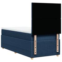 Boxspring met matras stof blauw 90x190 cm - thumbnail