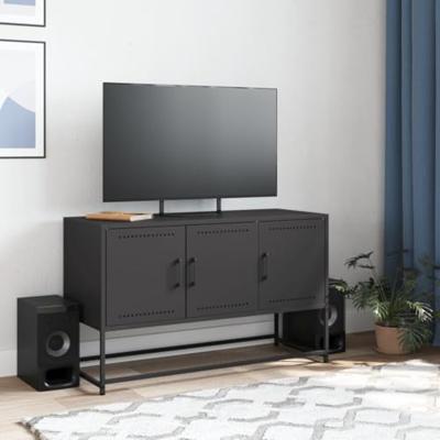 Tv-meubel 100,5x39x60,5 cm staal zwart Tv-meubel 100,5x39x60,5 cm staal zwart