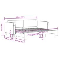 Slaapbank met onderschuifbed 80x200 cm stof lichtgrijs - thumbnail
