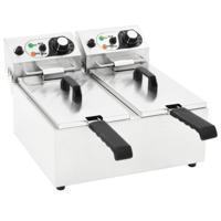 VidaXL 50742 friteuse Frituurpan 12 l Dubbel Zwart, Zilver Vrijstaand 4000 W - thumbnail