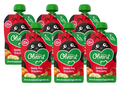 Olvarit 12m+ Banaan Kiwi Aardbei Knijpfruit Olvarit 12m+ Banaan Kiwi Aardbei Knijpfruit