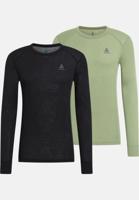Odlo Bl Crew Neck L/S Active Warm 2 Pack Thermoshirt Heren Black - Matte Green L - thumbnail