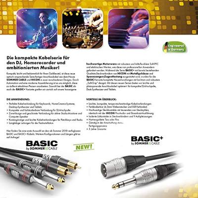 Sommer Cable HBA-3S-0060 Jackplug Audio Aansluitkabel [1x Jackplug male 3,5 mm - 1x Jackplug male 3,5 mm] 0.60 m Zwart