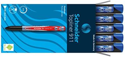 Fineliner schneider topliner 911 0.4mm blauw | 10 stuks