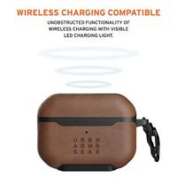 Urban Armor Gear Metropolis Case Beschermhoes voor Apple Airpods Pro (compatibel met draadloos opladen, valbescherming volgens militaire normen, karabijnhaak) - ARMR leer bruin - thumbnail