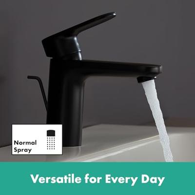 Wastafelmengkraan HansGrohe Vernis Blend 100 Eengreeps Met Trekwaste Mat Zwart - thumbnail
