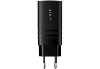 Havit UC20 - GaN 65 W reislader met drie poorten, zwart - thumbnail