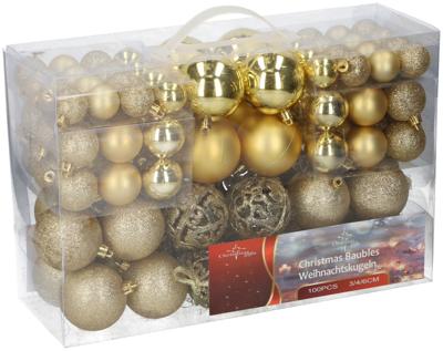 Lifetime Kerstballen set - 100 ballen - Plastic / Kunststof | Goud