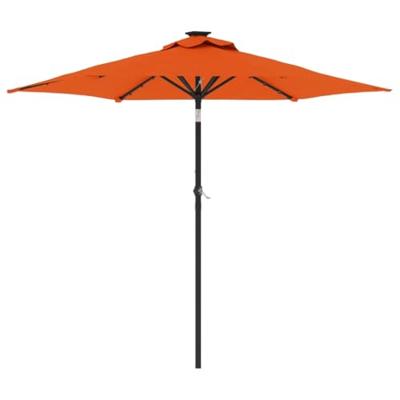 VidaXL Parasol met led's en stalen paal 225x225x212 cm terracotta