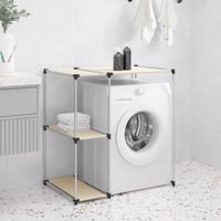 VidaXL Opbergrek voor boven wasmachine 87x55x90,5cm ijzer crèmekleurig - thumbnail