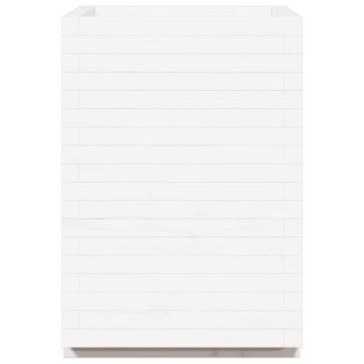 VidaXL Plantenbak 50x50x72,5 cm massief grenenhout wit