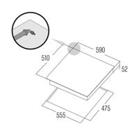 Gaskookplaat Cata 08068405 60 cm - thumbnail
