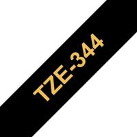 Labeltape Brother TZe, TZ TZe-344 PET Tapekleur: Zwart Tekstkleur:Goud 18 mm 8 m - thumbnail