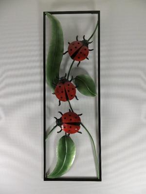 Wanddecoratie frame metaal lieveheersbeestjes Wanddecoratie frame metaal lieveheersbeestjes