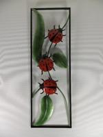Wanddecoratie frame metaal lieveheersbeestjes - thumbnail