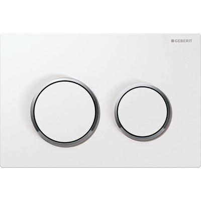 Geberit Omega 20 bedieningspaneel glans wit/chroom/wit voor Geberit Omega inbouwreservoir 12cm