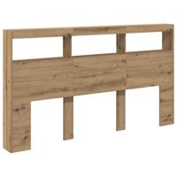 Hoofdbordkast met LED artisan 180x17x102 cm eikenkleurig - thumbnail