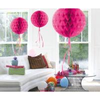 Donker Roze honeycomb bol - 30 cm - thumbnail