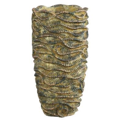 PTMD bloempot waves bruin hoog l 37 cm | 2 stuks