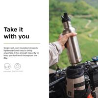 Klean Kanteen Drinkfles - classic - sportdop met flip - brushed stainless - 800 ml - thumbnail