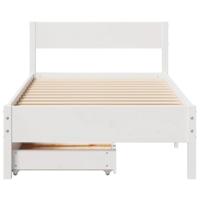 Bedframe zonder matras massief grenenhout wit 140x200 cm - thumbnail