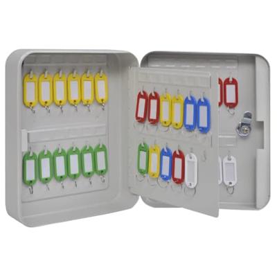 VidaXL Sleuteldoos met slot ivoor 20 x 7,5 x 25 cm staal