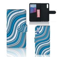 Huawei P20 Telefoon Hoesje Waves Blue - thumbnail