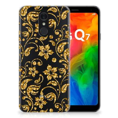 LG Q7 | TPU Case | Gouden Bloemen