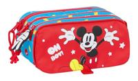 Pennenetui met 2 vakken Mickey Mouse Clubhouse Fantastic Blauw Rood 21,5 x 10 x 8 cm - thumbnail